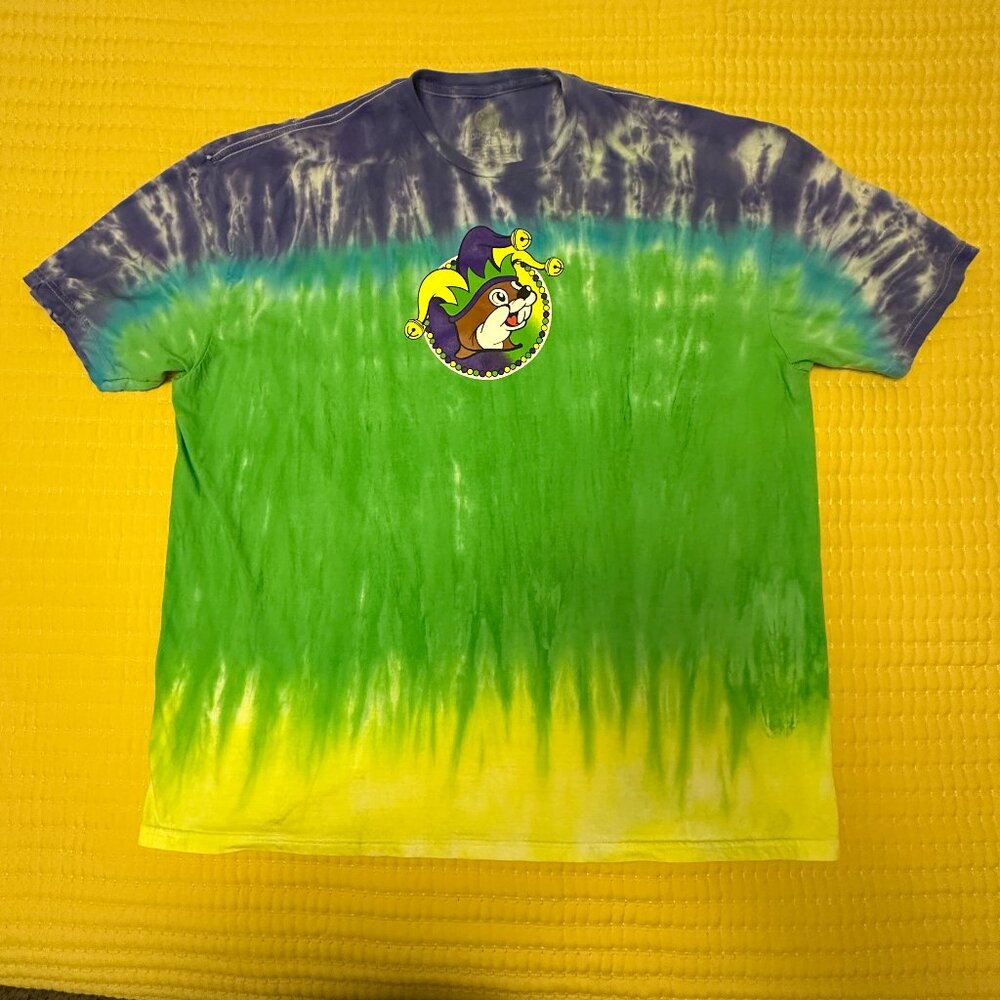 Mardi Gras Buc-ees Tye Dye Purple, Teal, and Green, Unisex 3XL
